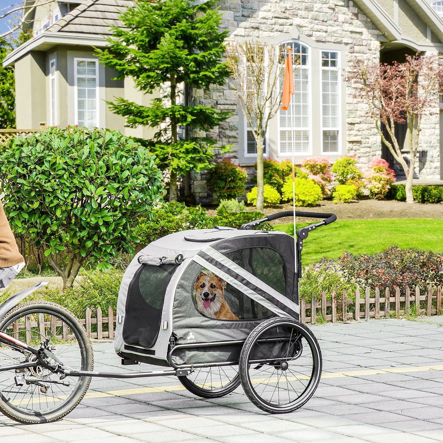 2-in-1 Pet Bike Trailer & Stroller for Small Dogs & Cats